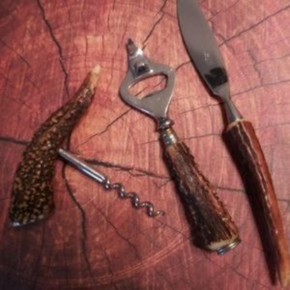 Antique Stag Horn Barware Utensils